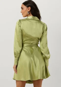 groene notre-v mini jurk nv-doris satin dress