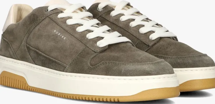 groene nubikk lage sneakers basket court miele