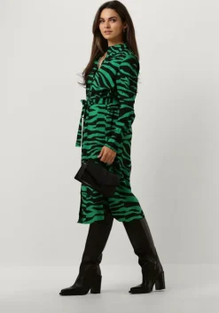 groene object midi jurk objcira l/s shirt dress 129