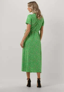 groene object midi jurk objema elise s/s long wrap dress