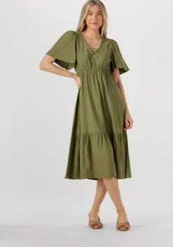 groene object midi jurk objceline 2/4 lo dress 138
