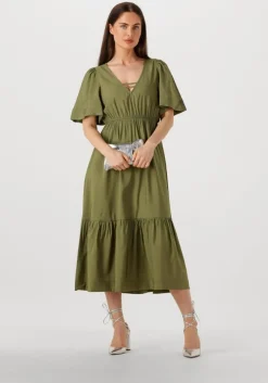 groene object midi jurk objceline 2/4 lo dress 138
