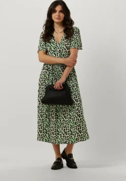 groene object midi jurk objisabella 2/4 dress