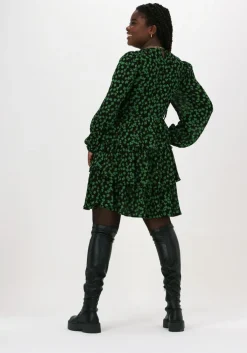 groene object mini jurk alettia l/s short dress