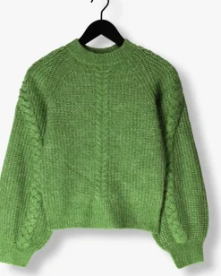 groene object trui objruna knit l/s re pullover