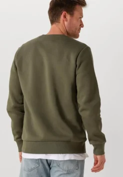 groene peak performance sweater original small logo crew men