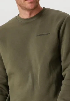 groene peak performance sweater original small logo crew men