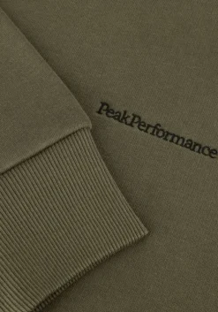 groene peak performance sweater original small logo crew men