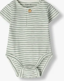 groene play up rompers striped rib flame body