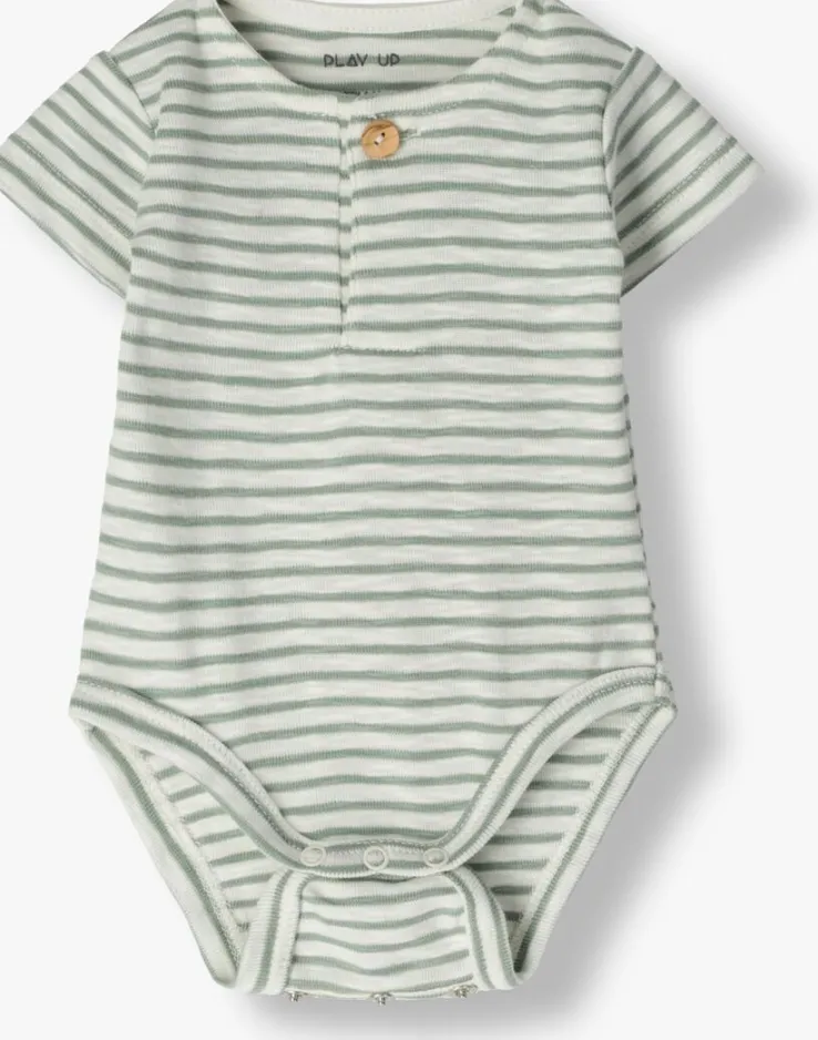 groene play up rompers striped rib flame body