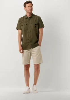 groene pme legend casual overhemd short sleeve shirt ctn/linen