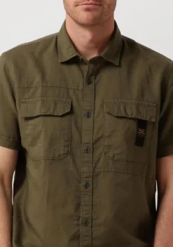 groene pme legend casual overhemd short sleeve shirt ctn/linen