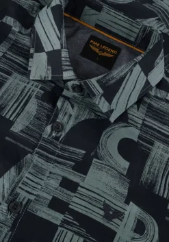 groene pme legend casual overhemd short sleeve shirt print on ctn slub