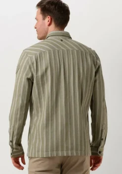 groene pme legend casual overhemd long sleeve shirt yarn dyed stripe