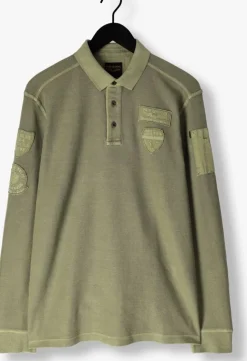 groene pme legend polo long sleeve polo structured pique garment dyed