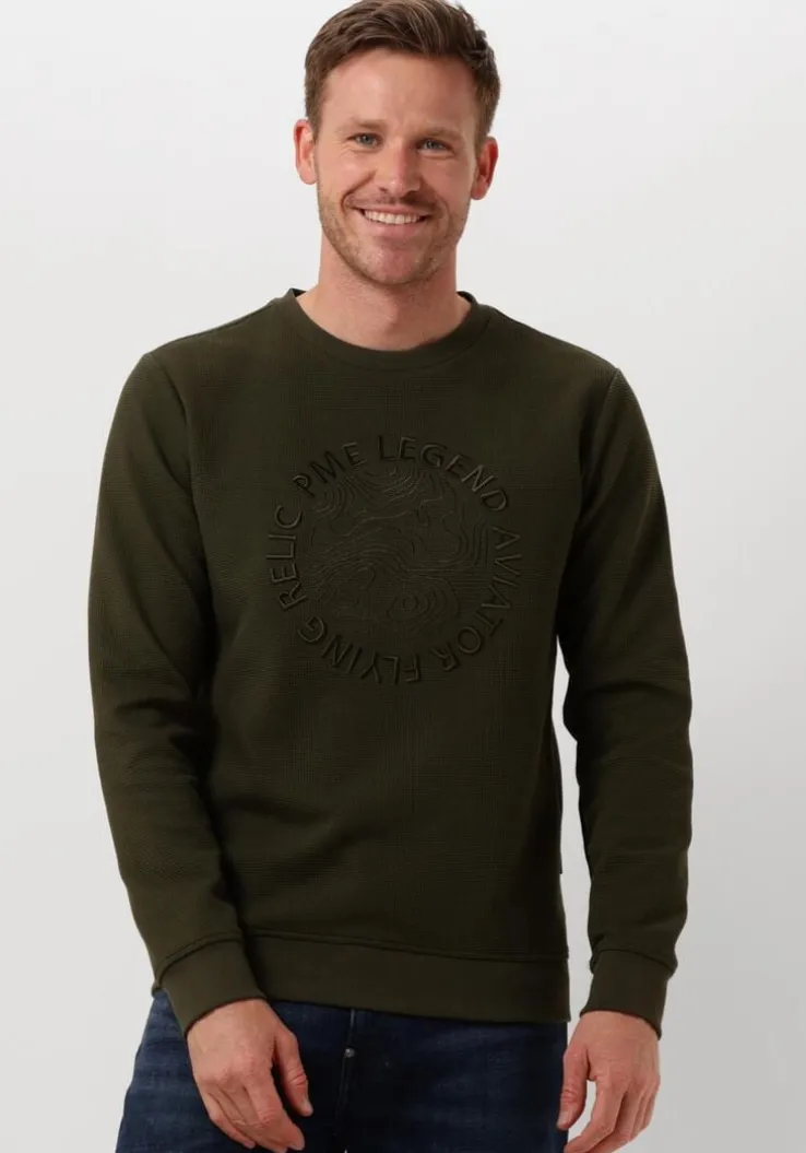 groene pme legend trui crewneck waffle jersey