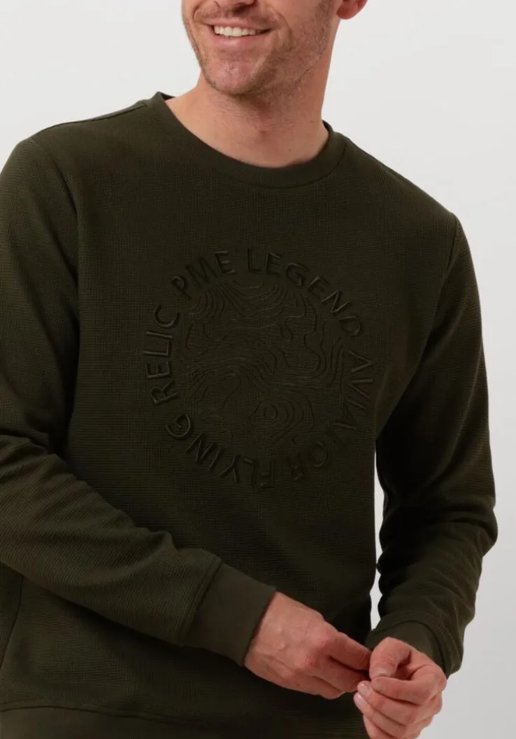 groene pme legend trui crewneck waffle jersey