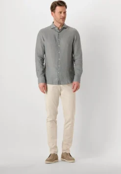 groene profuomo klassiek overhemd shirt x-cutaway linen