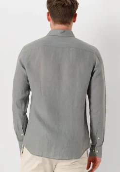 groene profuomo klassiek overhemd shirt x-cutaway linen