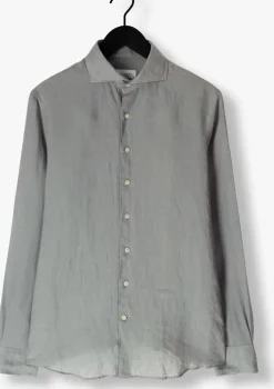 groene profuomo klassiek overhemd shirt x-cutaway linen