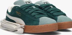 groene puma lage sneakers suede xl jr