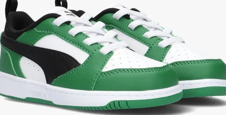 groene puma lage sneakers rebound v6 lo