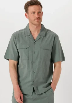 groene pure path casual overhemd regular fit shortsleeve shirts