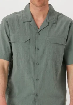 groene pure path casual overhemd regular fit shortsleeve shirts