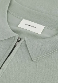 groene pure path polo regular fit polo ss half zip knitwear