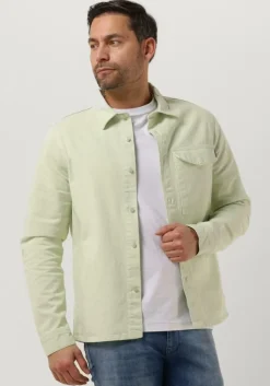 groene purewhite overshirt twill overshirt with big pocket at chest