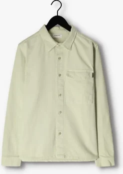 groene purewhite overshirt twill overshirt with big pocket at chest