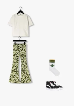 groene salty stitch flared broek flared legging - panter