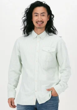 groene scotch & soda casual overhemd yarn-dyed striped oxford slim