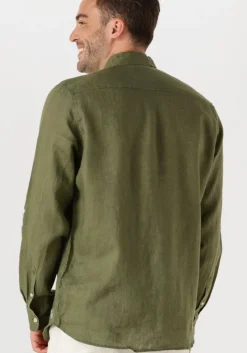 groene scotch & soda casual overhemd regular fit linen shirt