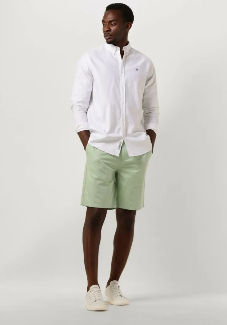 groene scotch & soda korte broek stuart - garment-dyed cotton-blend twill short