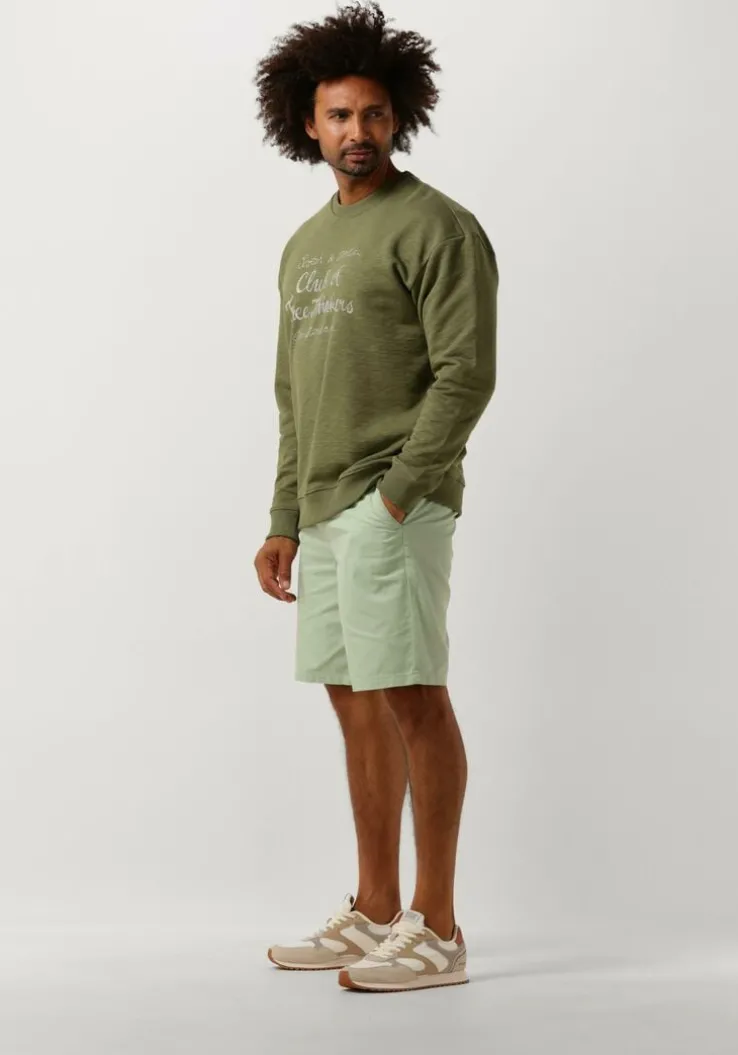 groene scotch & soda korte broek stuart - garment-dyed cotton-blend twill short