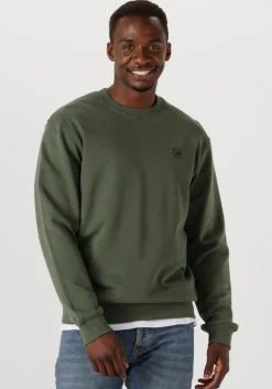 groene scotch & soda sweater seasonal core - regular-fit logo sweatshirt