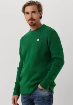 groene scotch & soda trui rib-knit wool-blend crewneck pullover