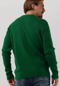 groene scotch & soda trui rib-knit wool-blend crewneck pullover