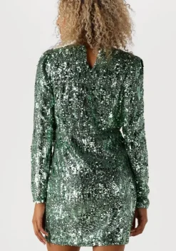 groene selected femme mini jurk slfari-colyn ls short sequins