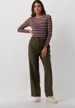 groene selected femme pantalon slfrita mw wide pant