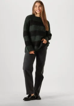 groene selected femme trui slfgabella ls knit o-neck camp