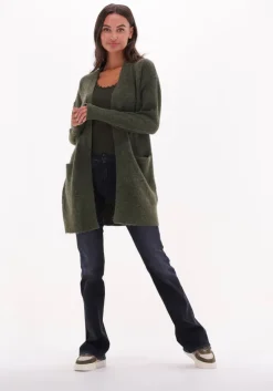 groene selected femme vest lulu new ls knit long cardigan b