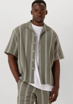 groene selected homme casual overhemd slhrelax-sal shirt ss resort