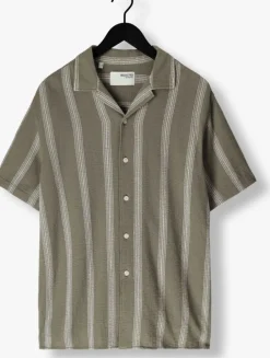 groene selected homme casual overhemd slhrelax-sal shirt ss resort