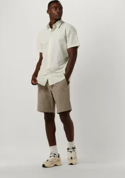 groene selected homme casual overhemd slhslimnew-linen shirts ss classic w