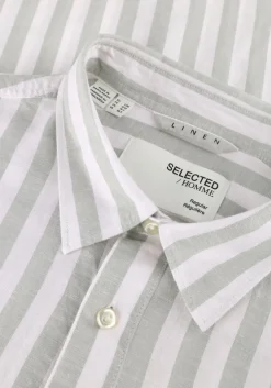 groene selected homme casual overhemd slhreg-sun shirt ss noos