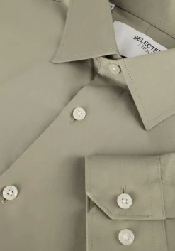 groene selected homme klassiek overhemd slhslim-performance shirt ls noos