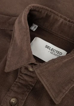 groene selected homme overshirt slhregowen-cord shirt ls w