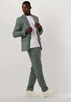 groene selected homme pantalon slhslim-oasis linen trs noos